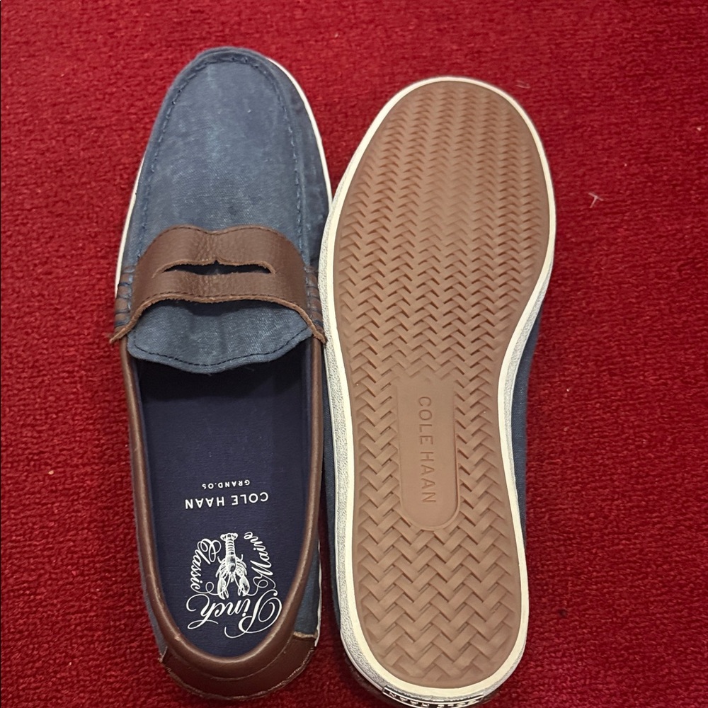 Cole Haan Men's Navy and Chestnut Loafers